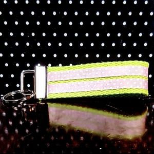 Handmade Polka Dot Key Fob with Split Key Ring